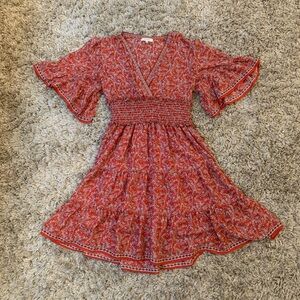 Max Studio Red and White Floral Dress